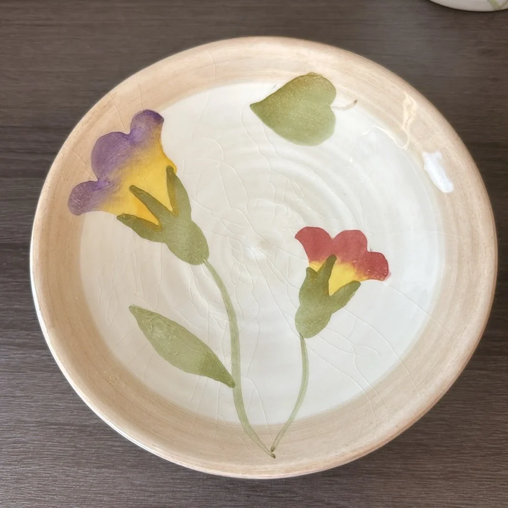 Croscill Floral Tulip Bud Bathroom Cup and Soap‎ Dish Ceramic Set